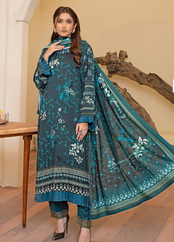 Unstitched Exclusive Viscose 3-Piece with Diamond Dupatta