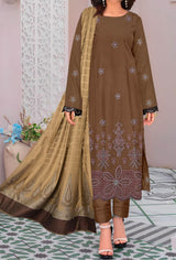 Unstitched Embroidered 3-Piece with Acrylic Shawl