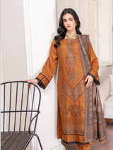 Unstitched Luxury Dhanak Embroidered 3-Piece with Pashmina Shawl